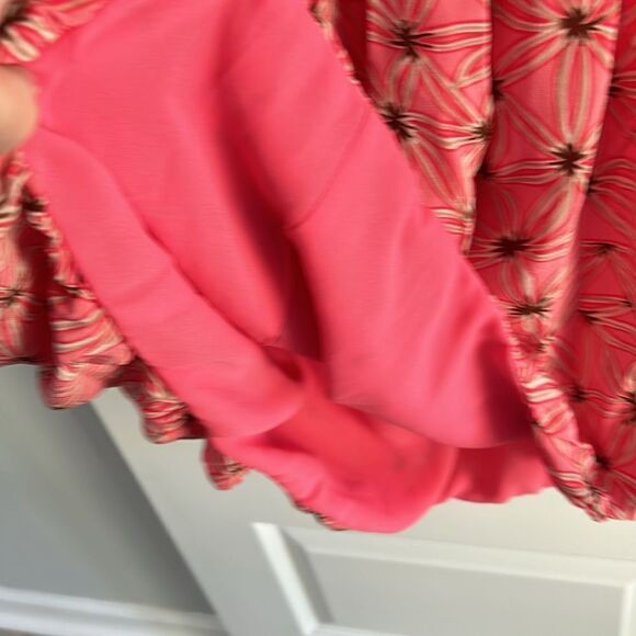 Milly of New York coral pattern silk strapless dress size 6 - Picture 7 of 9